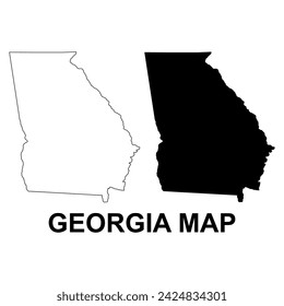 Set of Georgia map, united states of america. Flat concept icon vector illustration .