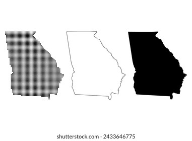 Set of Georgia map, united states of america. Flat concept icon vector illustration .