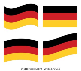 Set of German flag vector illustration isolated on a white background. Germany flag collection.