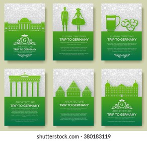 Set of Germany country ornament illustration concept. Art traditional, poster, book, poster, abstract, ottoman motifs, element. Vector decorative ethnic greeting card or invitation design background. 