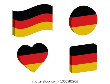Set Germany flag illustration,