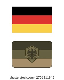 Set of  Germany flag in regular and military versions. Vector illustration.