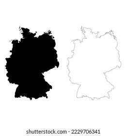 Set von Deutschland Karte Symbol, geografisches leeres Konzept, einzelne grafische Hintergrund Vektorgrafik .
