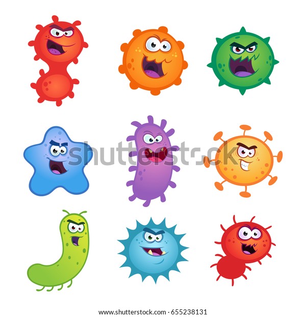 細菌とウイルスのベクターイラストのセット のベクター画像素材 ロイヤリティフリー