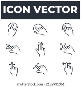set of Gesture elements symbol template for graphic and web design collection logo vector illustration