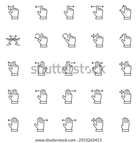 Set of gesture icons isolated on white background. Click symbol modern, simple, vector, icon for website design, mobile app, ui. Vector Illustration