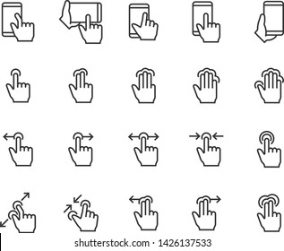 Set Of Gesture Icons, Such As Phone, Hand, Smartphone, Touchscreen