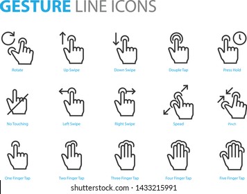 set of gesture icons, such as phone, hand, smartphone, touchscreen