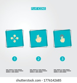 Set of gestures icons flat style symbols with multitouch, finger, gesture and other icons for your web mobile app logo design.