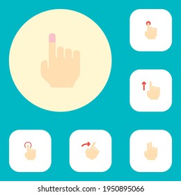 Set of gestures icons flat style symbols with top, press, finger and other icons for your web mobile app logo design.