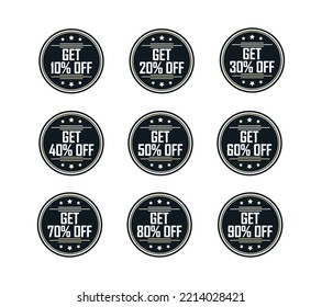 Set mit Rabatt und Angebot für die Sammlung von Badges 