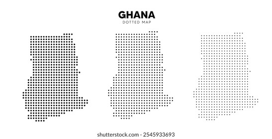 Conjunto de Gana pontilhado mapa vetor em branco isolado