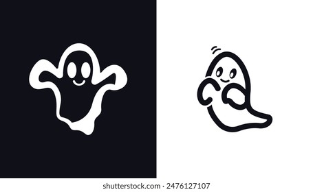 conjunto de diseño fantasma. color blanco y negro