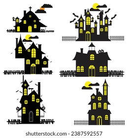 ARCHIVOS DE VECTOR DE LA CASA DE HALLOWEEN O DE LA CASA DE DISPOSITIVO