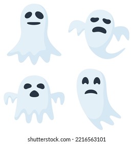 Set of Ghost isolated on white background