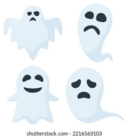 Set of Ghost isolated on white background