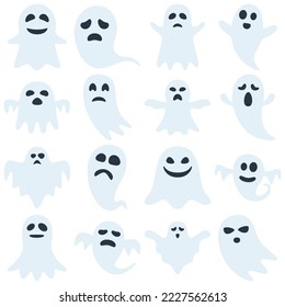 Set of Ghost isolated on white background