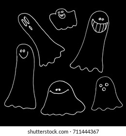 Set of ghosts characters