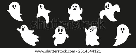A set of ghosts for Halloween decorations