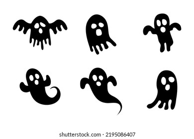 set of ghosts for Halloween. Halloween Elements and Objects for Design Projects.