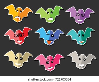 Set of ghosts for the Halloween party expression icons in style  face symbols graphics