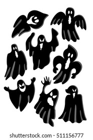 Set of ghosts. Vector Illustration
