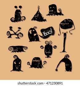Set of ghosts for your design.