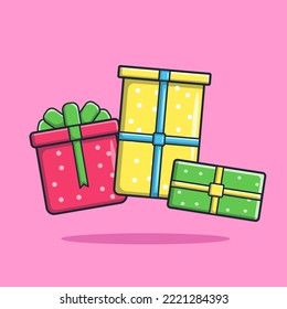 Conjunto de iconos vectoriales de caja de regalo ilustración aislada