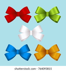 Set of  gift bows. Concept for invitation, banners, gift cards, congratulation or website layout vector.