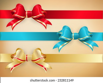 Set of gift bows with ribbons. EPS 10 vector file included