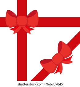 Set gift bows with ribbons. Flat style