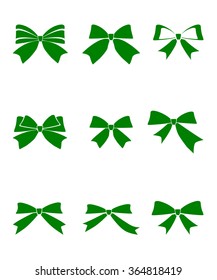Set of gift bows with ribbons on white background vector illustration 