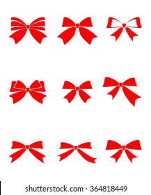 Set Of Gift Bows With Ribbons On White Background Vector Illustration.Bow Icons Image.Bow Icons Eps 10.Bow Icons Art.Bow Icons Flat.Bow Icons Jpg.Bow Icons App.Bow Icons Web.Bow Icons Picture.bow Icon