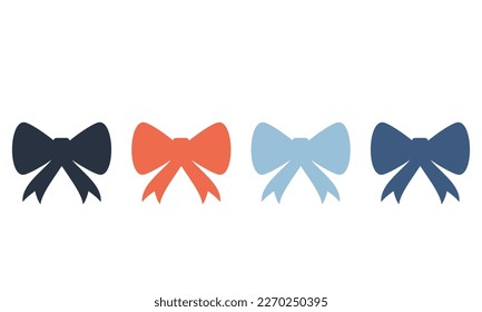 Un conjunto de arcos de regalo. Lazos - lazos de arco. Ilustración vectorial.