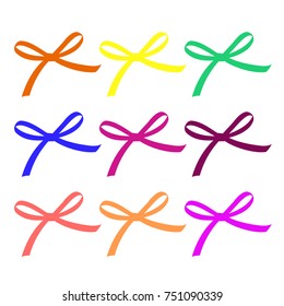 Set of gift bows. Vector illustration. Concept for invitation, banners, gift cards, congratulation or website layout vector.