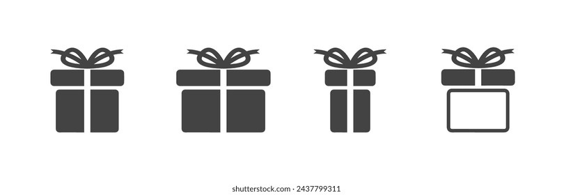 set gift box flat style icon vector, surprise