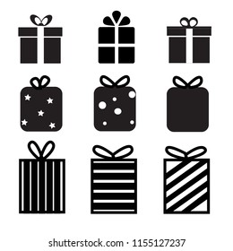 set of gift box icon on white background. gift box sign. flat style. giftbox icon for your web site design, logo, app, UI. 