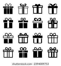 Set of gift box icon. Pictogram vector design.