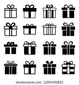 Set of gift box icon. Pictogram vector design.