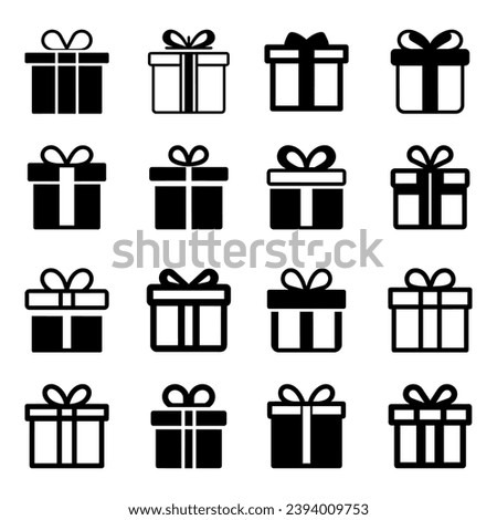 Set of gift box icon. Pictogram vector design.