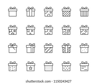 set of gift box icons