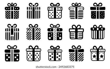 A set of gift box icons