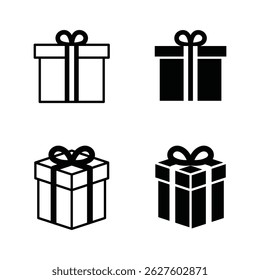 Conjunto de iconos de caja de regalo.