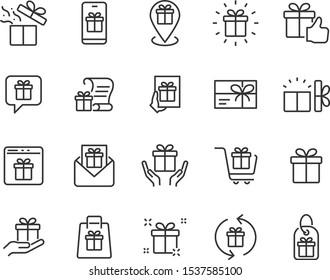 set of gift box icons, christmas gift 