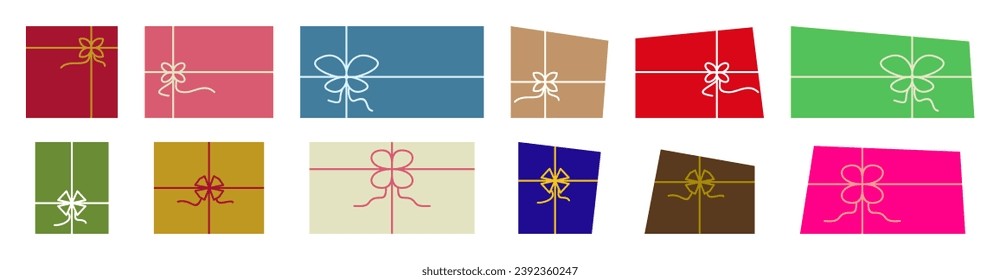 set of gift box icons christmas, new year, birthday, valentines colorful design. vector isolated on white background.