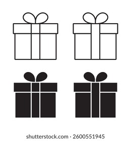 A set of gift box icons. Gift icon for Christmas, Birthday, etc. Surprise the gift box collection. EPS 10. Vector illustrations