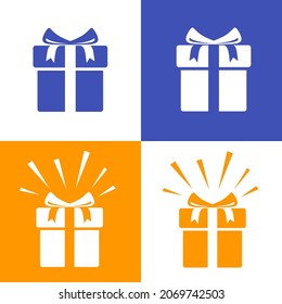 Set of gift box icons on white background. Gift box,present,package design.Vector illustration