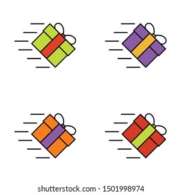 Set of gift box on white background, vector illustration