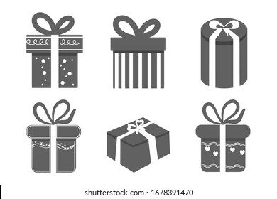 Set of gift box on white background.