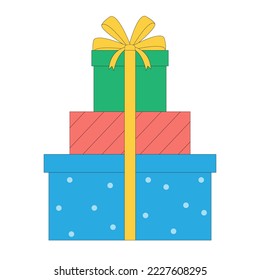 Set of gift box. Present christmas and birthday.